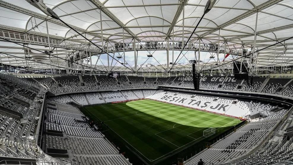 Empty stands and pitch inside Beşiktaş Park in Istanbul